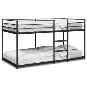 vidaXL Krevet na kat bez madraca crni 75x190 cm čelik