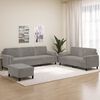 vidaXL 3-dijelni set sofa s jastucima svjetlosivi bar&scaron;unasti