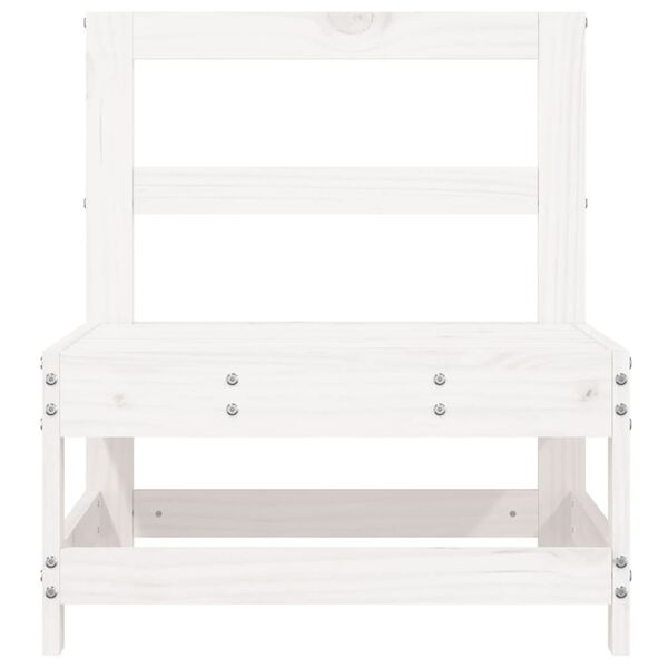 vidaXL Srednje vrtne sofe 2 kom bijele od masivne borovine