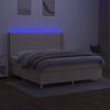 vidaXL Krevet box spring s madracem LED krem 160x200 cm od tkanine
