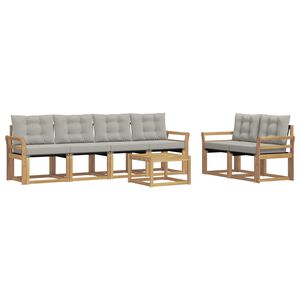 vidaXL Set vanjskih sofa 7 kom. Bijela i svjetlosiva