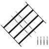 vidaXL Sigurnosna re&scaron;etka za prozore s 4 poprečne &scaron;ipke 3 pcs 43-74 cm