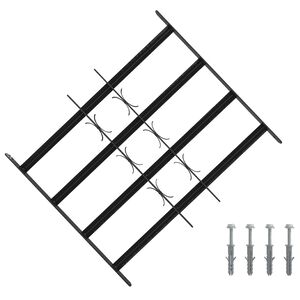 vidaXL Sigurnosna re&scaron;etka za prozore s 4 poprečne &scaron;ipke 3 pcs 43-74 cm