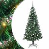vidaXL Umjetno predsvijetljeno božićno drvce Zelena 210 cm PVC i metal