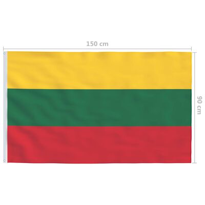 vidaXL Litavska zastava s aluminijskim stupom 6,2 m