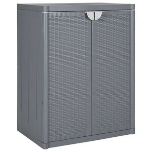 vidaXL Vrtni ormarić za pohranu sivi 65 x 45 x 88 cm PP ratan