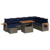 vidaXL 10-dijelni set vrtnih sofa poliratan i bagrem s jastucima sivi