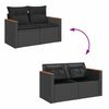 vidaXL 10-dijelni set vrtnih sofa s jastucima crni poliratana bagrem