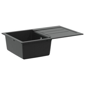 vidaXL Umivaonik Crna 780 x 500 mm 80% kvarc i 20% smola
