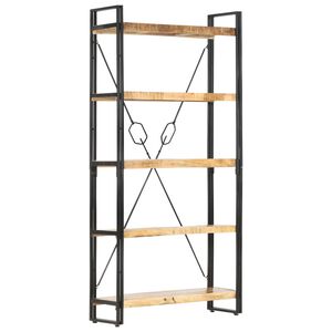 vidaXL Police za knjige s 5 razina 90 x 30 x 180 cm masivno drvo manga