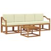 vidaXL Set vanjskih sofa s jastukom 5 pcs Prirodna i krem