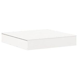 vidaXL Pje&scaron;čanik s poklopcem bijeli 111x111x19,5 cm masivna borovina