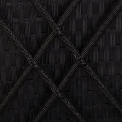 vidaXL Pretvorivi ležaj za sunčanje od poliratana s jastucima crni