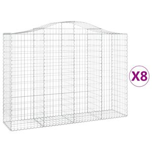 vidaXL Lučne gabionske ko&scaron;are 8 kom 200x50x140/160cm pocinčano željezo