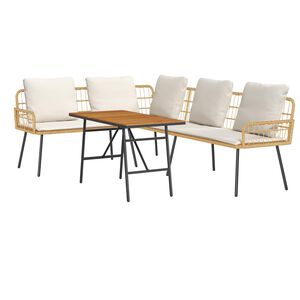 vidaXL Sjedeća garnitura za vrt 2 pcs Bež poliratan