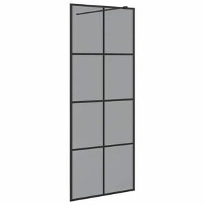 vidaXL Zid za walk-in tu&scaron; Crna 80 x 195 cm Staklo otporno na udarce