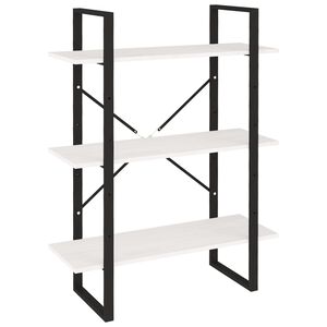 vidaXL Ormarić za knjige s 3 razine bijeli 80x30x105 cm od borovine