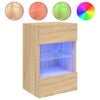 vidaXL Zidni TV ormarić s LED svjetlima boja hrasta 40x30x60,5 cm