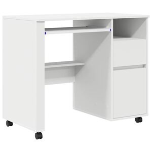 vidaXL Stol s kotačićima Bijelo Konstruirano drvo 91 x 50 x 77 cm