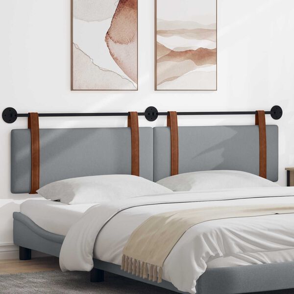 vidaXL Držeće uzglavlje Zidne Svijetlo siva 210 x 55 x 5 cm Antikni PU