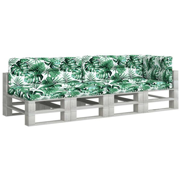 vidaXL Jastuci za palete 5 kom s uzorkom li&scaron;ća od tkanine