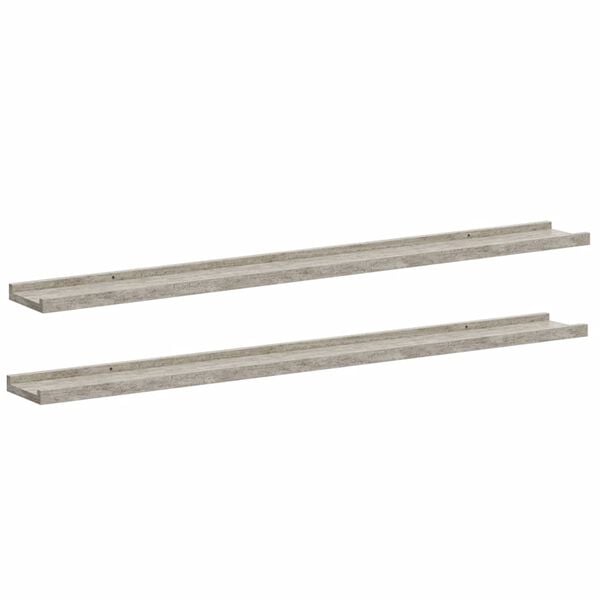 vidaXL Zidne police 2 kom siva boja betona 100 x 9 x 3 cm