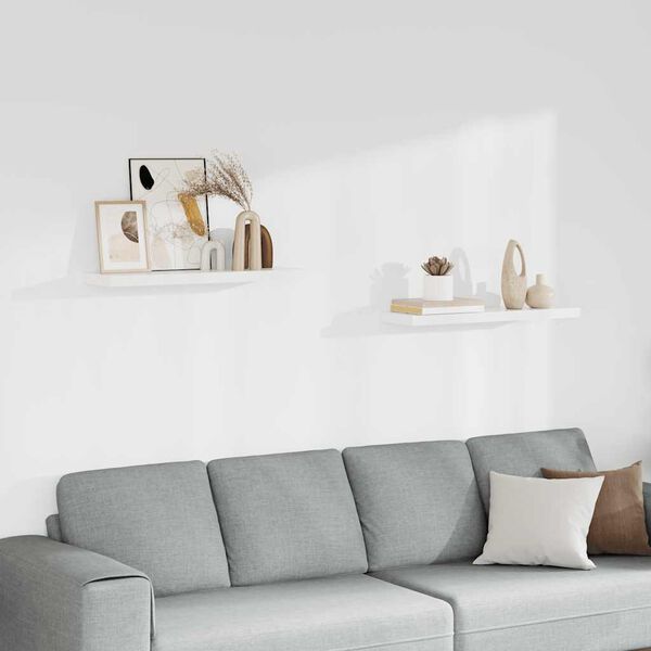 vidaXL Plutajuće zidne police 2 kom bijele 80 x 23,5 x 3,8 cm MDF