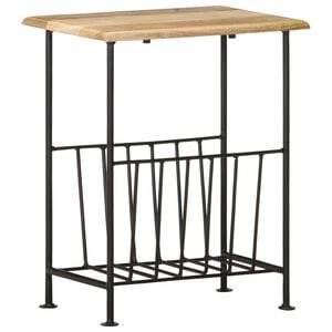 vidaXL Stalak za časopise 40 x 30 x 50 cm masivno drvo manga i čelik