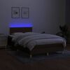 vidaXL Krevet box spring s madracem LED tamnosmeđi 120x200 cm tkanina