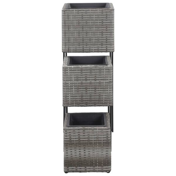 vidaXL Povi&scaron;ene vrtne gredice 3 kom od poliratana sive