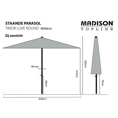 Madison suncobran Timor Luxe 400 cm smeđe-sivi PAC8P015
