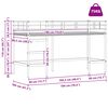 vidaXL Okvir Krevet za Dječji Loft Crna 99,5 x 190 cm Metal