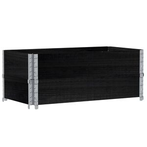 vidaXL Vrtna sadilica crna 100x50 cm od masivne borovine