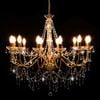 vidaXL Luster s perlama zlatni 12 žarulja E14