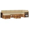 vidaXL Set vanjskih sofa s jastukom 7 pcs Prirodna