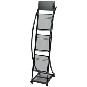 vidaXL Stalak za Časopise 40x32x131 cm Crni A4