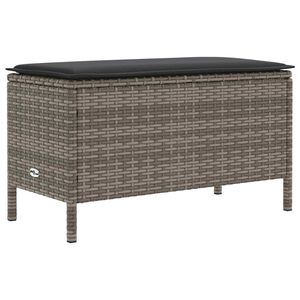 vidaXL Vrtni otoman Siva i tamno siva 80 x 38 x 45 cm PE ratan