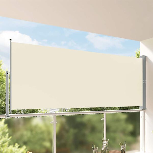 vidaXL Uvlačiva bočna tenda za terasu 140 x 300 cm krem