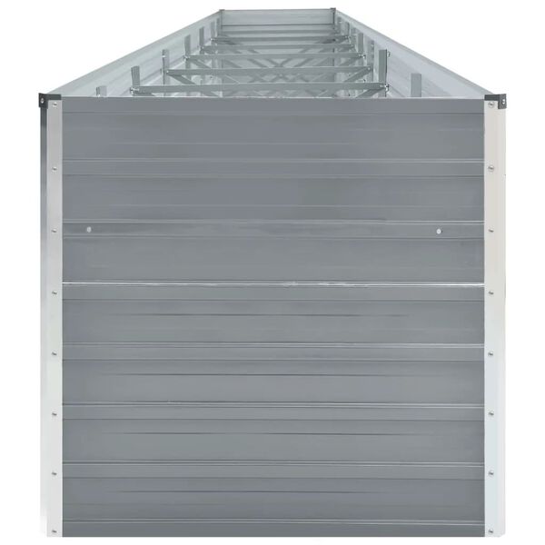 vidaXL Povišena vrtna gredica od pocinčanog čelika 600x80x77 cm siva