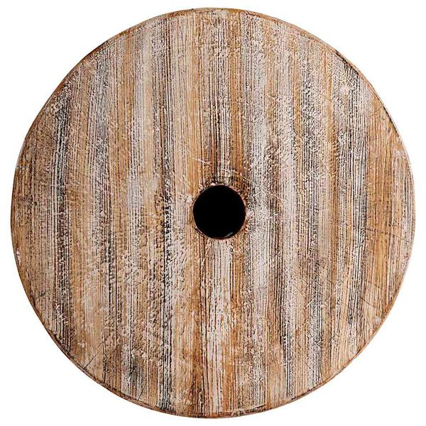 vidaXL Baza za suncobran Bijeli oprani Ø34 x 40 cm Čvrsto drvo