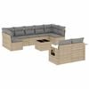 vidaXL 10-dijelni set vrtnih sofa s jastucima bež od poliratana