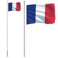 vidaXL Francuska zastava i jarbol 6,23 m aluminijska