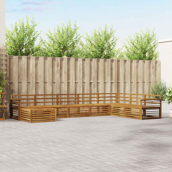 vidaXL Setovi sofa 8 pcs Prirodna Čvrsto drvo akacije