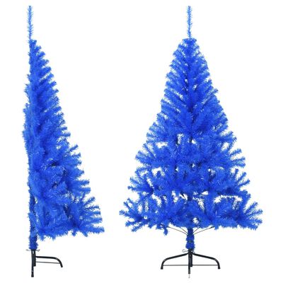 vidaXL Umjetna polovica božićnog drvca sa stalkom plava 120 cm PVC
