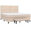 vidaXL Krevet box spring s madracem cappuccino 180x200 cm umjetna koža