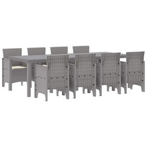 vidaXL Vrtni set za objed 9 pcs Bijelo Polipropilen