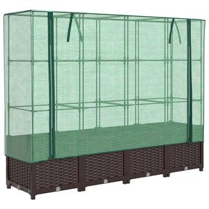 vidaXL Povi&scaron;ena gredica s pokrovom za staklenik 160 x 40 x 138 cm