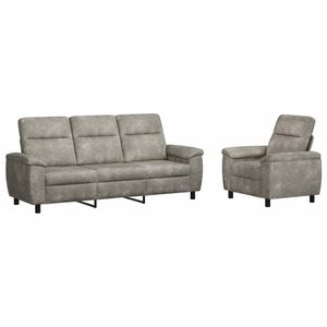 vidaXL Set sofe 2 pcs Svjetlosiva Umetnička suknja koža