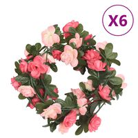 vidaXL Vijenci od umjetnog cvijeća 6 kom boja ruža 240 cm