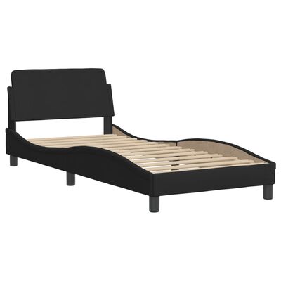 vidaXL Okvir za krevet s uzglavljem crni 90x190 cm od tkanine